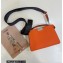 Fendi full-grain leather Peekaboo ISeeU XCross Bag Orange 2023
