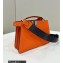 Fendi full-grain leather Peekaboo ISeeU XCross Bag Orange 2023