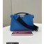 Fendi full-grain leather Peekaboo ISeeU XCross Bag Blue 2023