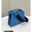 Fendi full-grain leather Peekaboo ISeeU XCross Bag Blue 2023