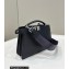Fendi full-grain leather Peekaboo ISeeU XCross Bag Black 2023