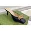 Gucci Heel 6cm Leather Interlocking G with python bow mules 738685 Black 2023