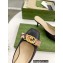 Gucci Heel 6cm Leather Interlocking G with python bow mules 738685 Black 2023