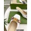 Gucci Heel 6cm Leather Interlocking G with python bow mules 738685 White 2023