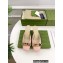 Gucci Heel 6cm Leather Interlocking G with python bow mules 738685 Pink 2023