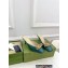 Gucci Heel 6cm Leather Interlocking G with python bow mules 738685 Green 2023