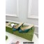 Gucci Heel 6cm Leather Interlocking G with python bow mules 738685 Green 2023