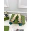 Gucci Heel 6cm Leather Interlocking G with python bow mules 738685 Green 2023