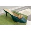 Gucci Heel 6cm Leather Interlocking G with python bow mules 738685 Green 2023