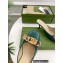 Gucci Heel 6cm Leather Interlocking G with python bow mules 738685 Green 2023