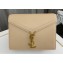 Saint Laurent cassandra medium chain bag in grain de poudre embossed leather 532750 Beige