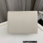 Saint Laurent cassandra medium chain bag in grain de poudre embossed leather 532750 White