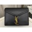 Saint Laurent cassandra medium chain bag in grain de poudre embossed leather 532750 Black