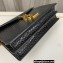 Saint Laurent cassandra medium chain bag in crocodile-embossed shiny leather 532750 Black