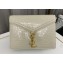 Saint Laurent cassandra medium chain bag in crocodile-embossed shiny leather 532750 White