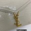 Saint Laurent cassandra medium chain bag in crocodile-embossed shiny leather 532750 White