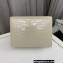 Saint Laurent cassandra medium chain bag in crocodile-embossed shiny leather 532750 White