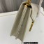 Saint Laurent cassandra medium chain bag in crocodile-embossed shiny leather 532750 White