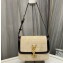 Saint Laurent solferino small bag in quilted nubuck suede 739139 Beige