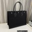 Saint Laurent rive gauche small shopping Tote bag in linen and leather 617481 Black