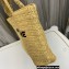 Saint Laurent rive gauche supple tote bag in raffia crochet 688864