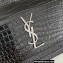 Saint Laurent sunset chain wallet in crocodile-embossed shiny leather 533026 Black/Silver