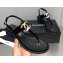 Chanel Metal CC Logo Thong Sandals Suede Dark Blue 2023