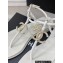 Chanel Lambskin & Strass CC Logo Thong Sandals G39728 White 2023