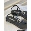 Chanel Lambskin & Strass CC Logo Thong Sandals G39728 Black 2023