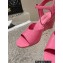 Chanel Quilting Wedge Sandals Patent Pink 2023
