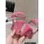 Chanel Quilting Wedge Sandals Patent Pink 2023