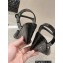 Chanel Quilting Wedge Sandals Patent Black 2023
