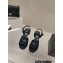 Chanel Quilting Wedge Sandals Grosgrain Black 2023