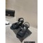 Chanel Quilting Wedge Sandals Grosgrain Black 2023