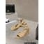 Chanel Quilting Wedge Sandals Grosgrain Beige 2023