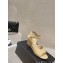 Chanel Quilting Wedge Sandals Grosgrain Beige 2023