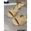 Chanel Quilting Wedge Sandals Grosgrain Beige 2023