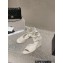 Chanel Quilting Wedge Sandals Grosgrain White 2023