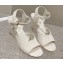 Chanel Quilting Wedge Sandals Grosgrain White 2023