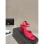 Chanel Quilting Wedge Sandals Grosgrain Red 2023