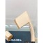 Chanel Heel 5.5cm Camellia and Pearl Mules Beige 2023