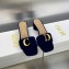 Dior Heel 4.5cm C'est Slides Velvet Dark Blue 2023