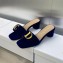 Dior Heel 4.5cm C'est Slides Velvet Dark Blue 2023