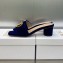 Dior Heel 4.5cm C'est Slides Velvet Dark Blue 2023