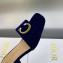 Dior Heel 4.5cm C'est Slides Velvet Dark Blue 2023