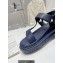 Dior D-Wave Sandals in Lambskin Dark Blue 2023