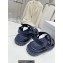 Dior D-Wave Sandals in Lambskin Dark Blue 2023