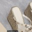 Valentino Heel 9.5cm Platform 3.5cm Rockstud wedge sandals in calfskin leather White with silk cords 2023