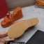 Valentino Heel 9.5cm Platform 3.5cm Rockstud wedge sandals in calfskin leather Brown with silk cords 2023