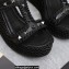 Valentino Heel 9.5cm Platform 3.5cm Rockstud wedge sandals in calfskin Black 2023